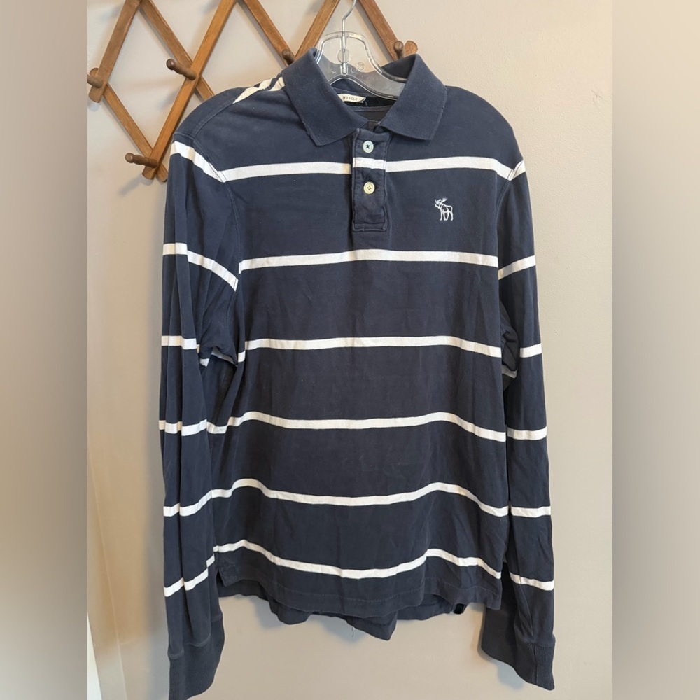 Vintage Abercrombie and Fitch rugby polo shirt some fade  iconic XXL muscle fit